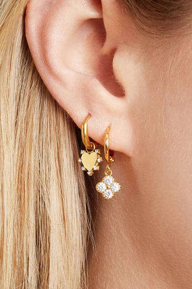 Earrings Clover Gold Color Copper h5 Picture3